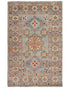 3x5 Gray Kuba Afghan Hand Knotted Wool Area Rug